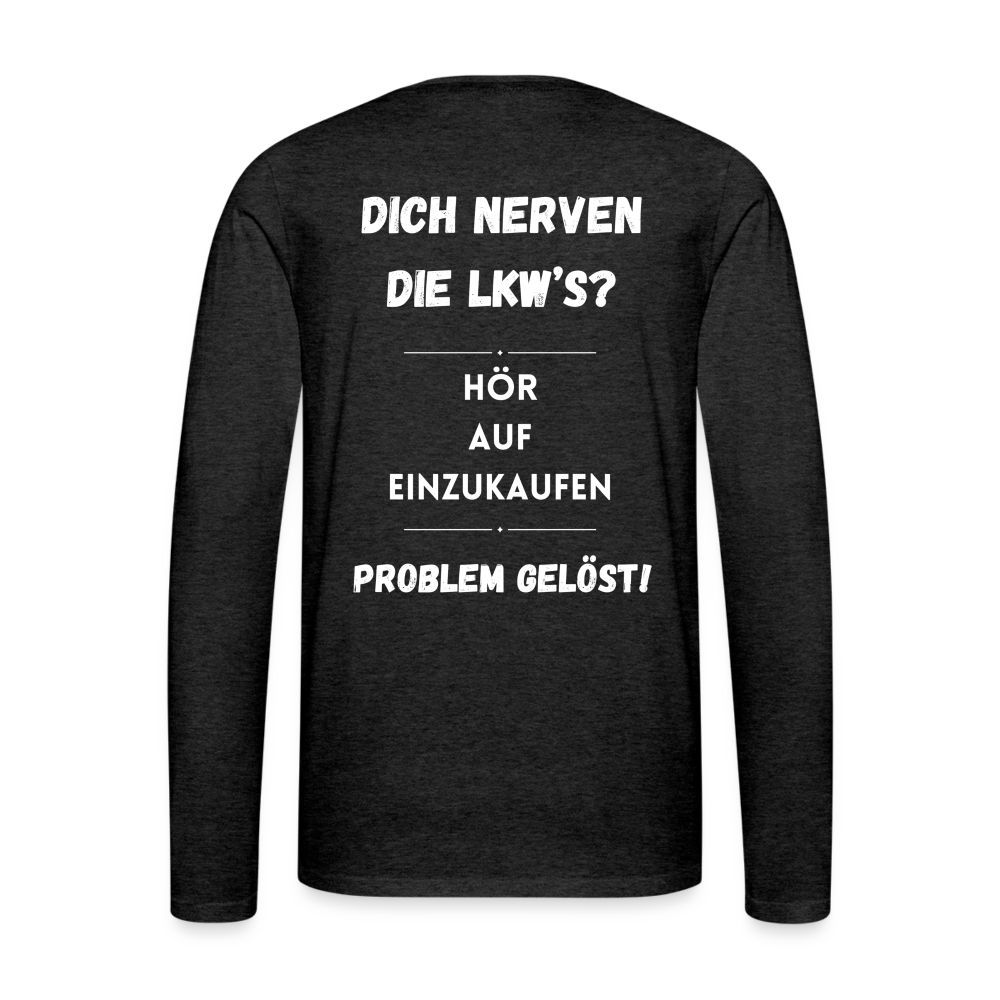 Männer Premium Langarmshirt - Problem gelöst - Anthrazit