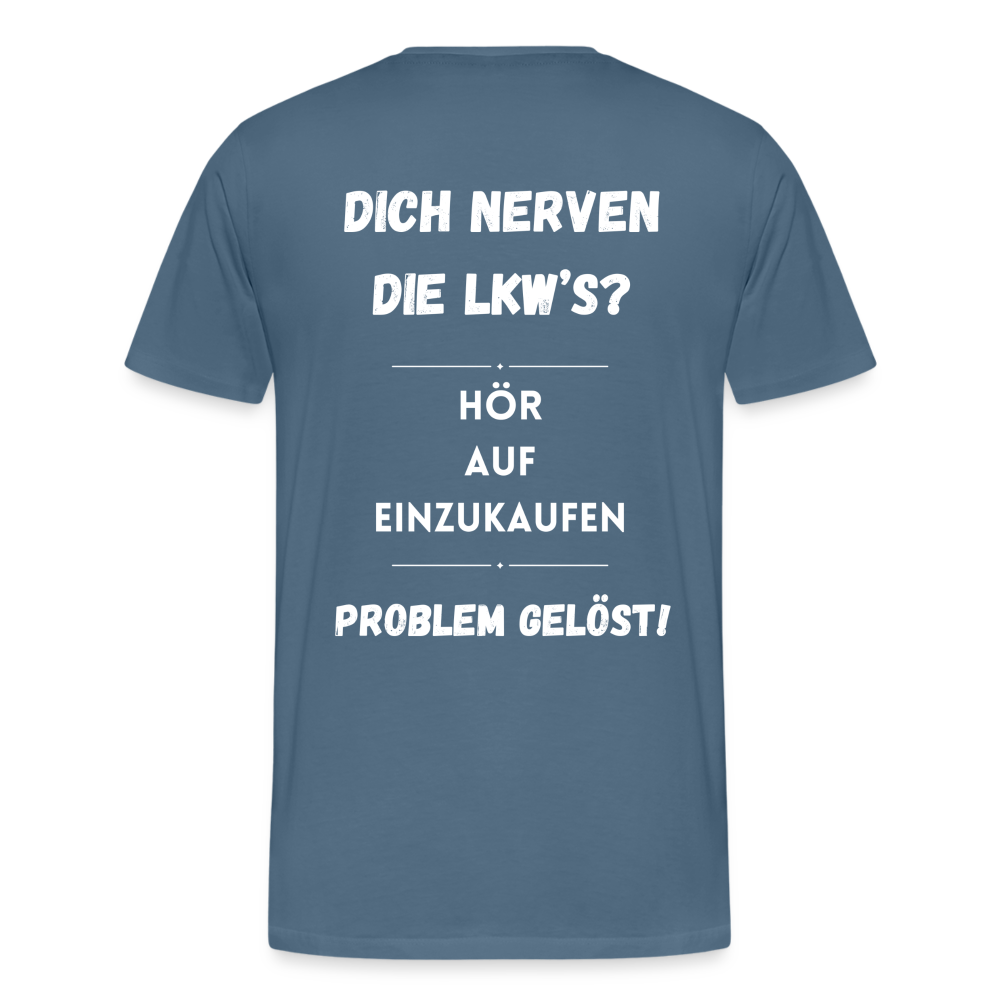 Männer Premium T-Shirt - Problem gelöst - Blaugrau
