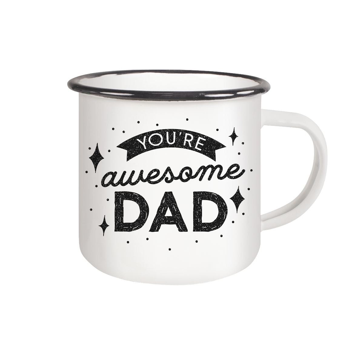 Awesome Dad - Emaille Tasse (Black)