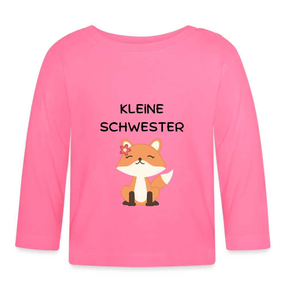 Baby Langarmshirt - Kleine Schwester Fuchs - Azalea