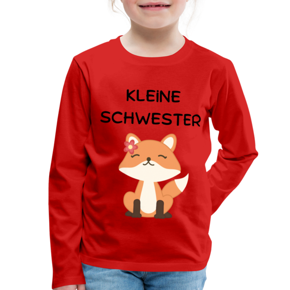 Kinder Premium Langarmshirt - Kleine Schwester Fuchs - Rot