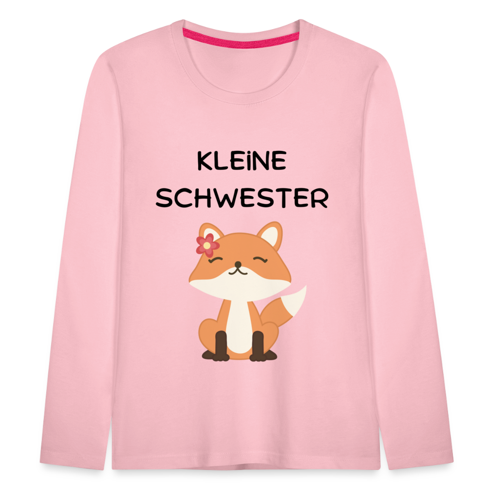 Kinder Premium Langarmshirt - Kleine Schwester Fuchs - Hellrosa