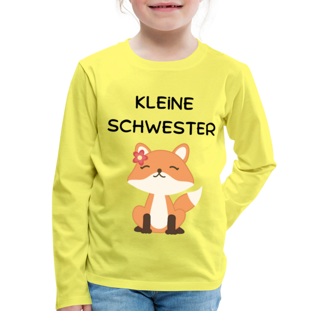 Kinder Premium Langarmshirt - Kleine Schwester Fuchs - Gelb