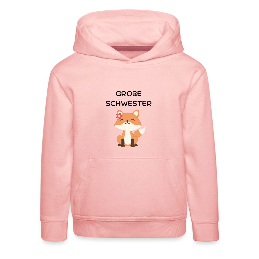 Kinder Premium Hoodie - Große Schwester Fuchs - Kristallrosa