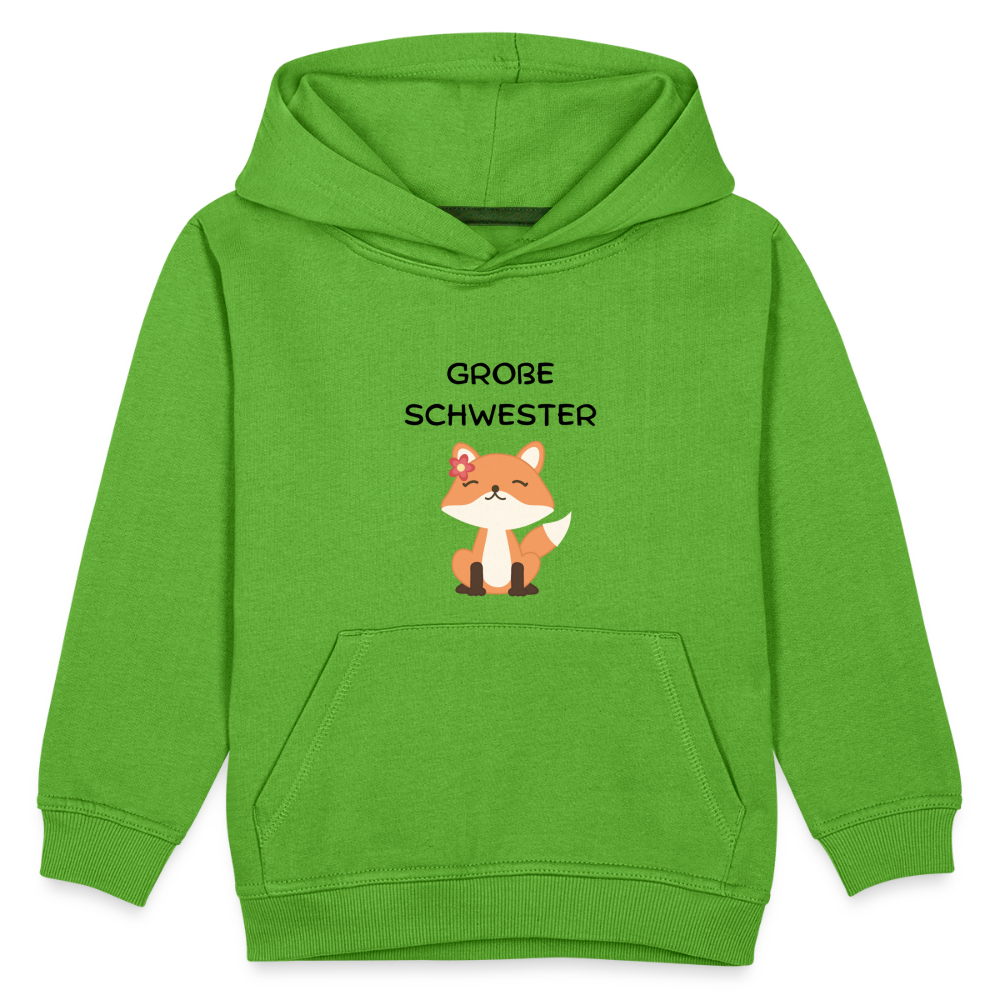 Kinder Premium Hoodie - Große Schwester Fuchs - Hellgrün