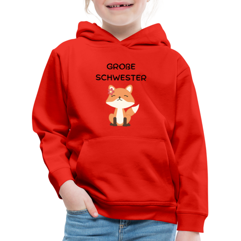 Kinder Premium Hoodie - Große Schwester Fuchs - Rot