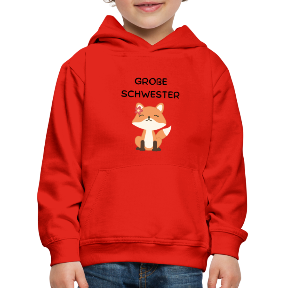 Kinder Premium Hoodie - Große Schwester Fuchs - Rot