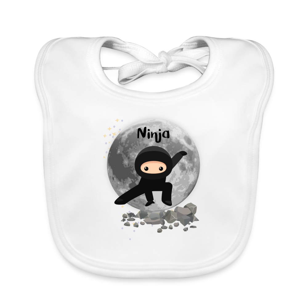 Baby Bio-Lätzchen - Ninja - weiß