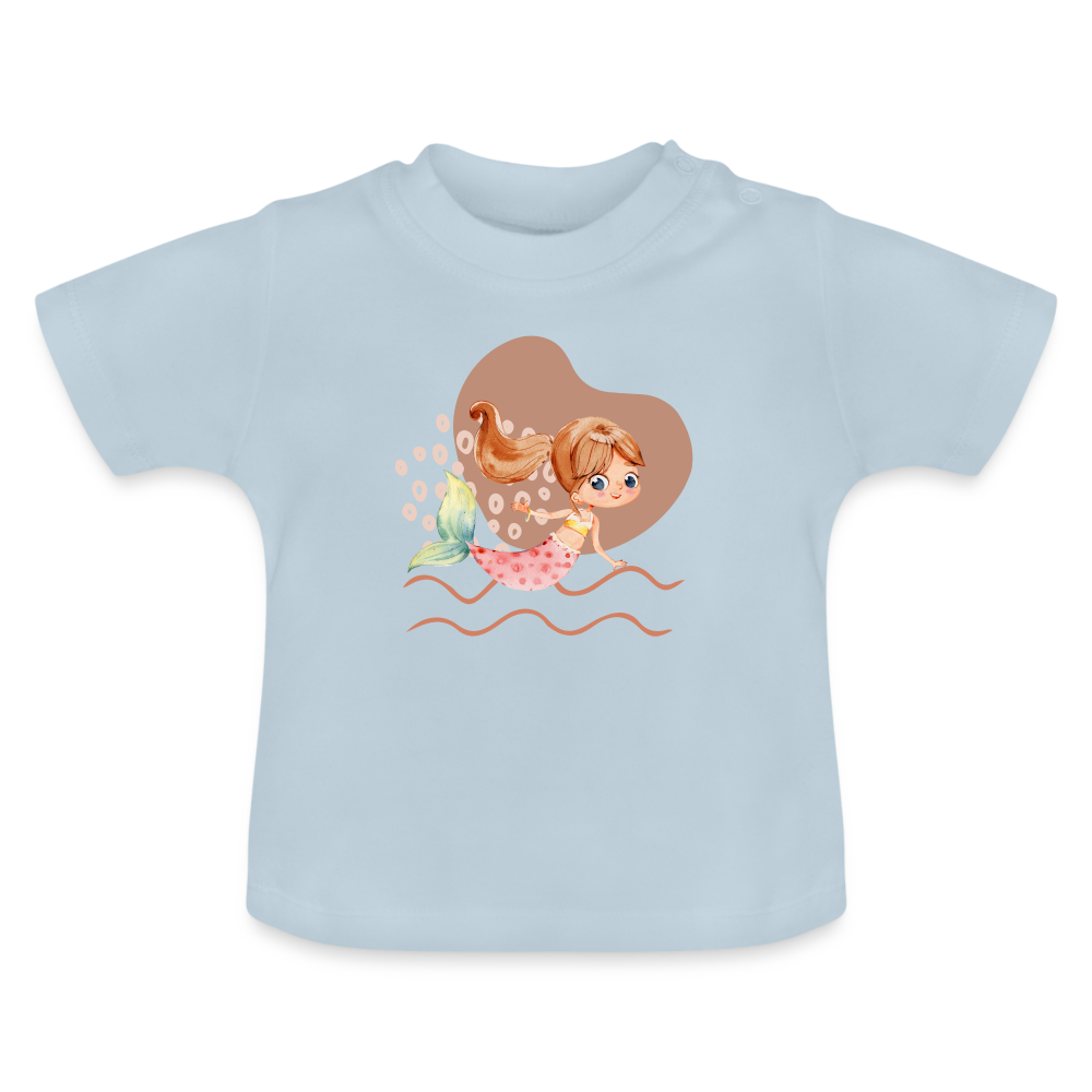 Baby T-Shirt - Meerjungfrau Herz - Hellblau