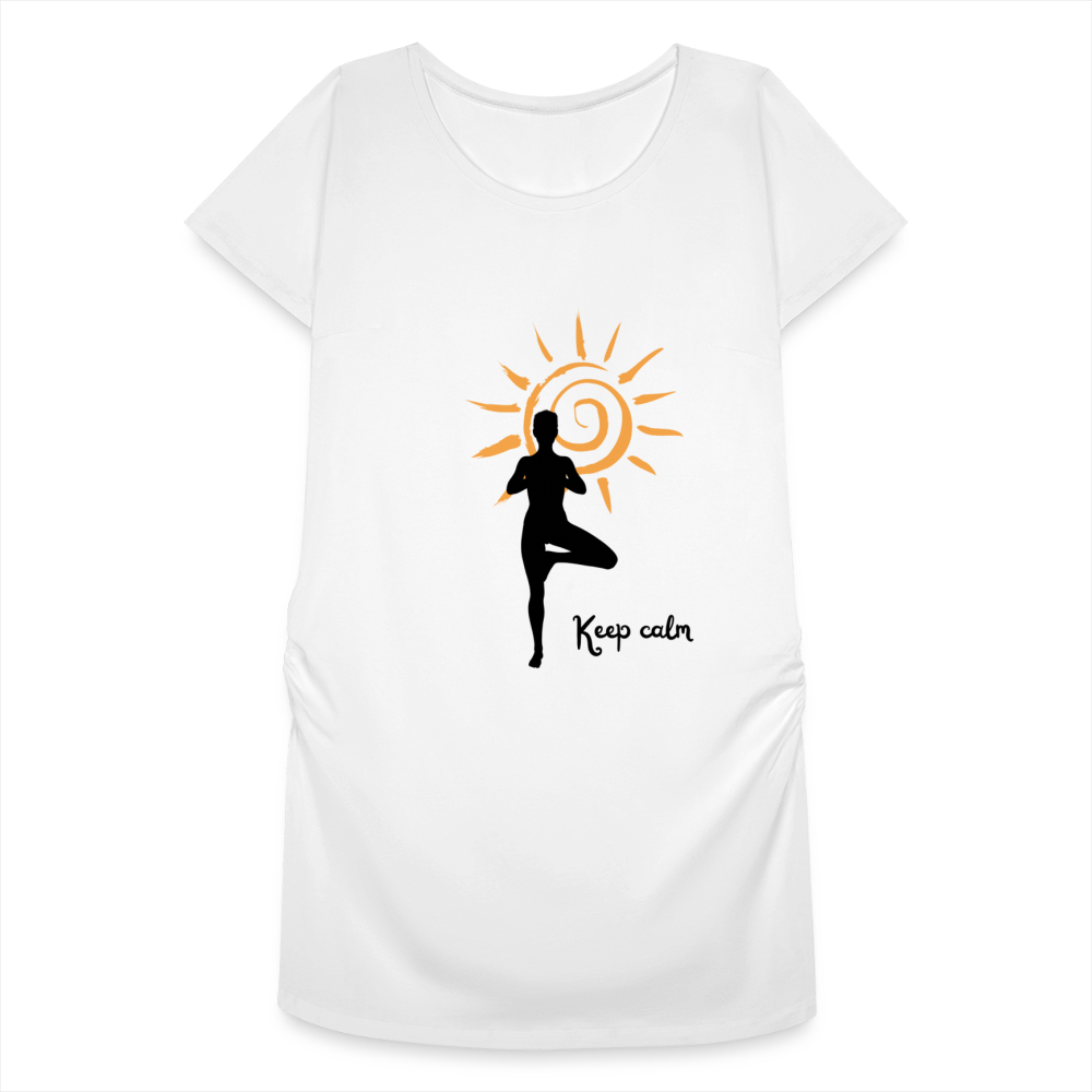 Frauen Schwangerschafts-T-Shirt - Keep calm - weiß
