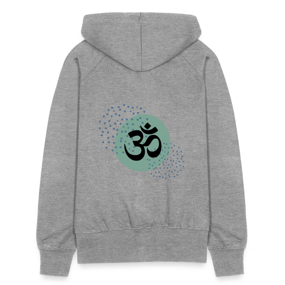 Frauen Premium Kapuzenjacke - Om - Grau meliert