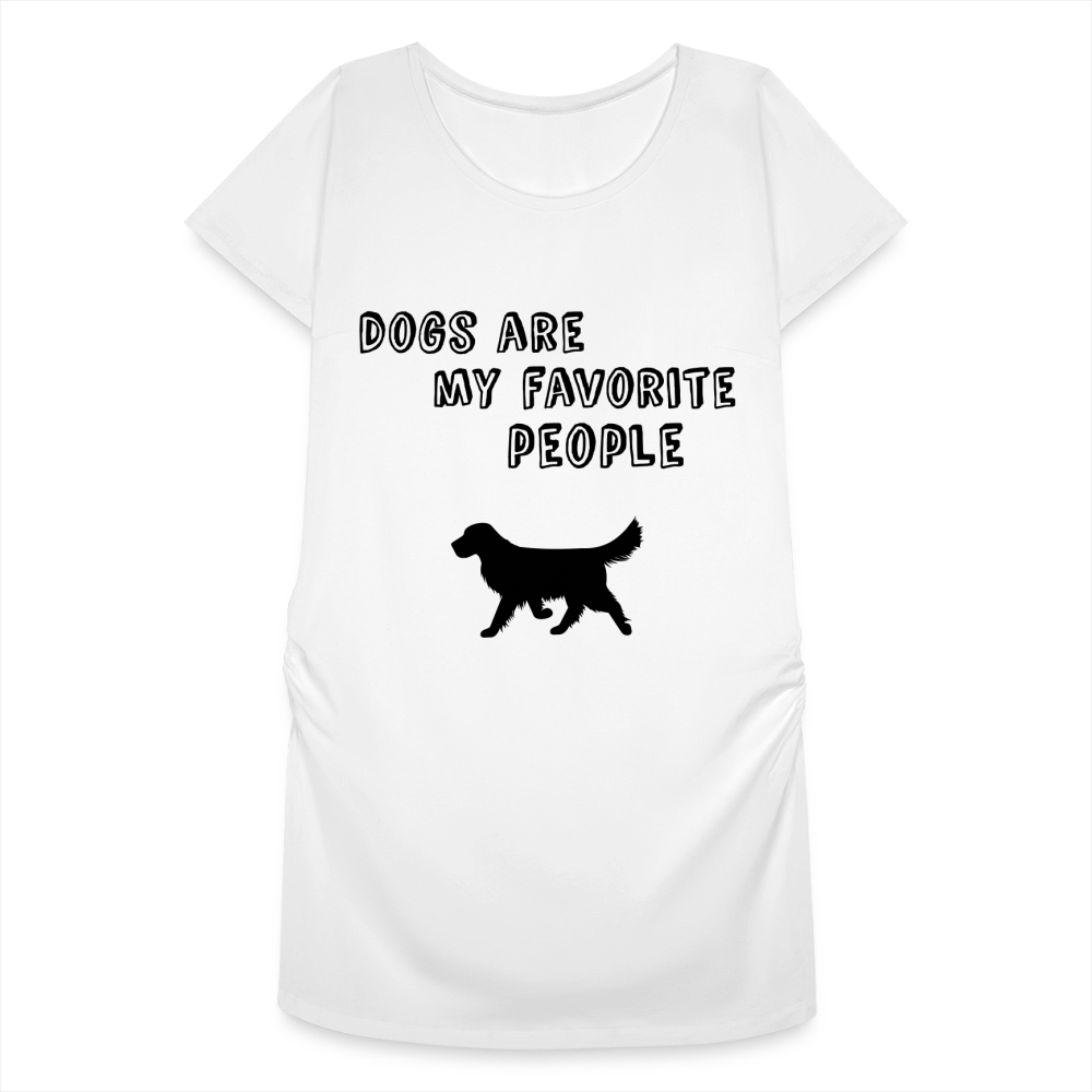 Frauen Schwangerschafts-T-Shirt - Favorite Dog - weiß