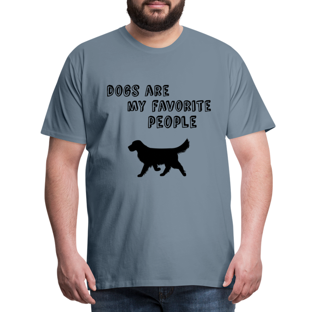 Männer Premium T-Shirt - Favorite Dog - Blaugrau