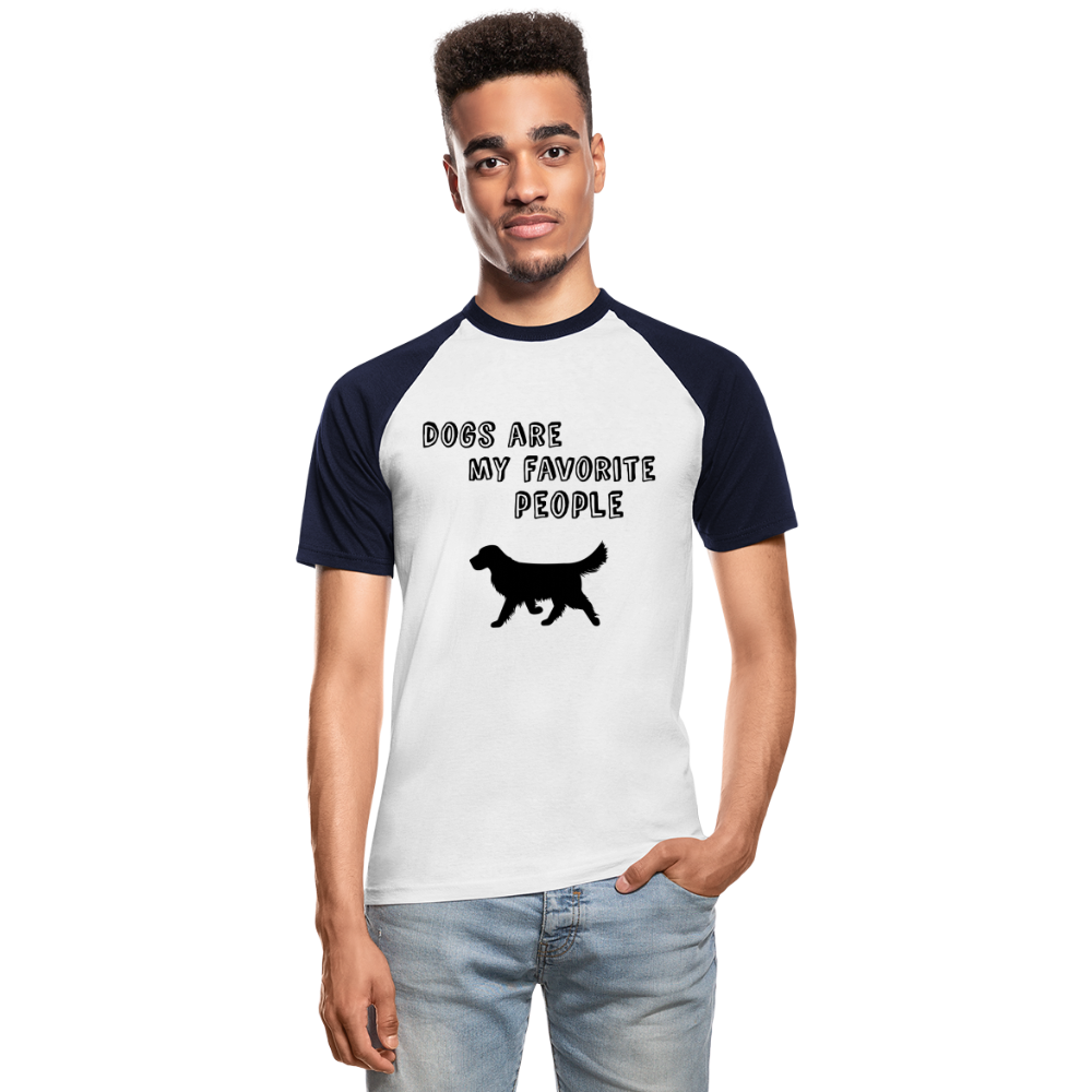 Männer Baseball-T-Shirt - Favorite Dog - Weiß/Navy
