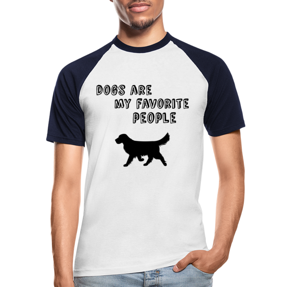 Männer Baseball-T-Shirt - Favorite Dog - Weiß/Navy