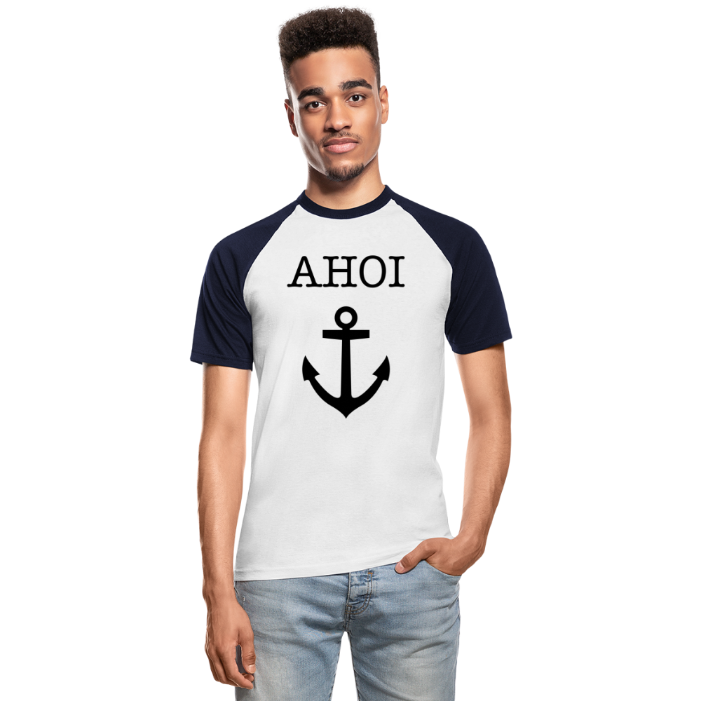 Männer Baseball-T-Shirt - Ahoi - Weiß/Navy