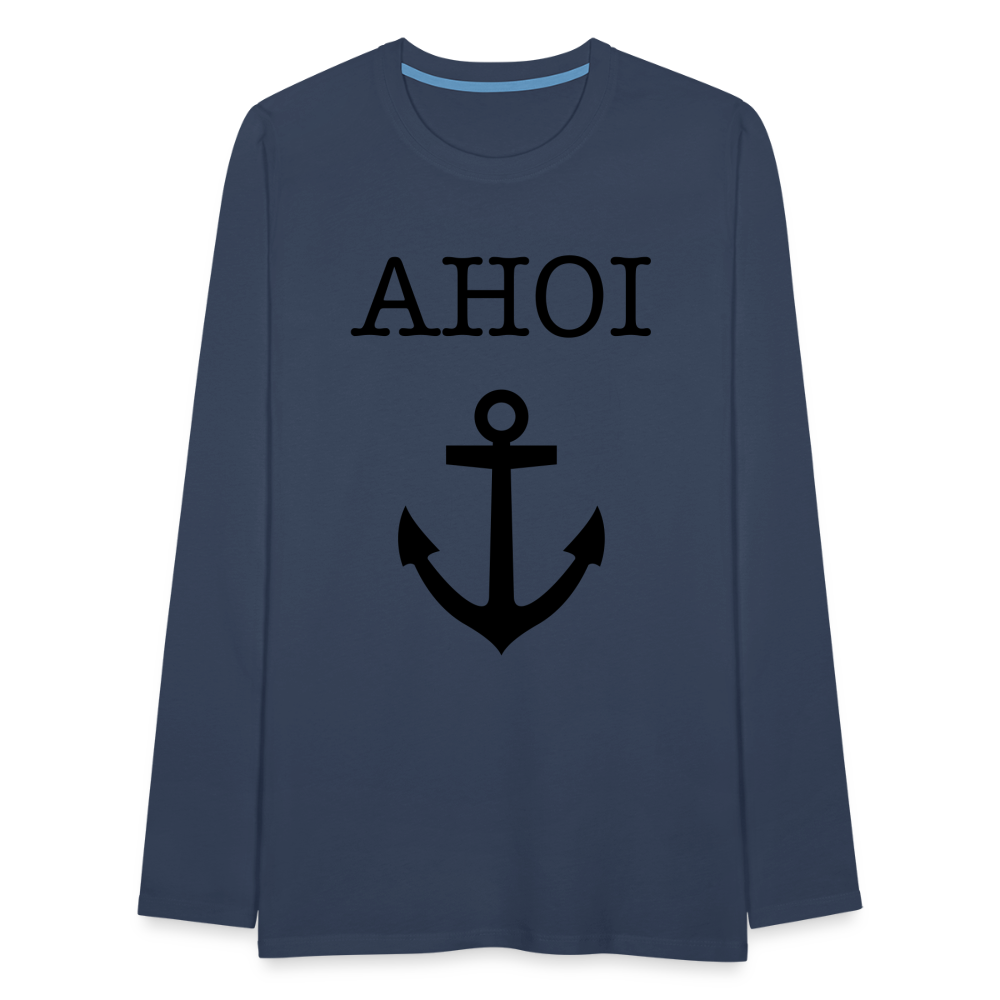 Männer Premium Langarmshirt - Ahoi - Navy