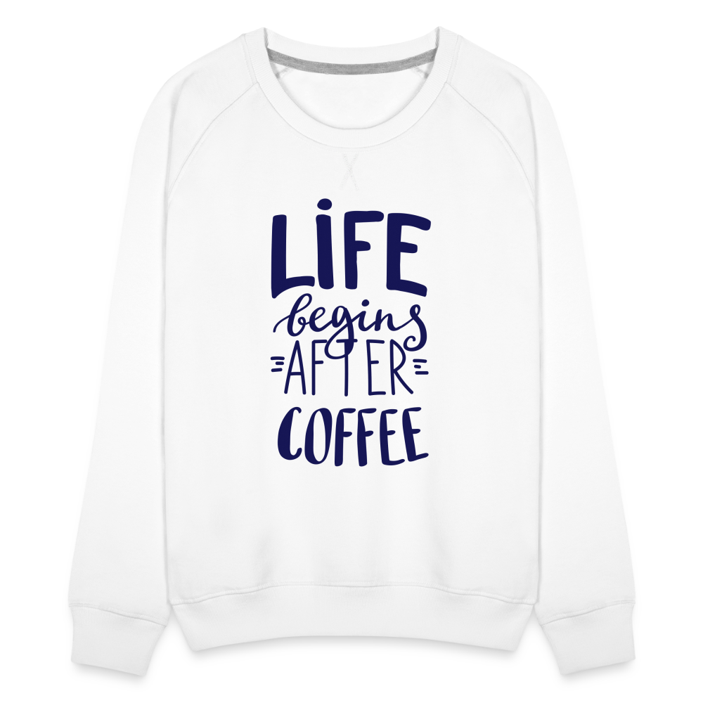 Frauen Premium Pullover - After coffee - weiß