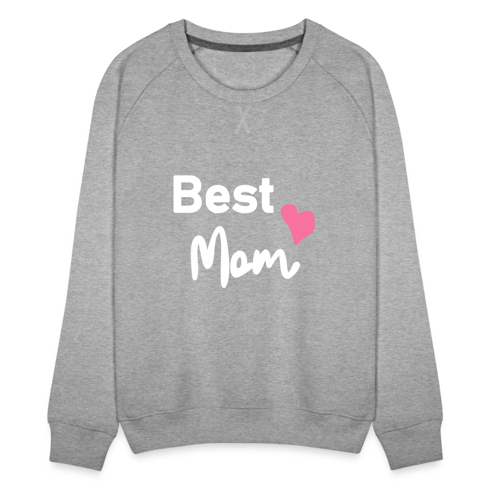 Frauen Premium Pullover- Best Mom Herz - Grau meliert