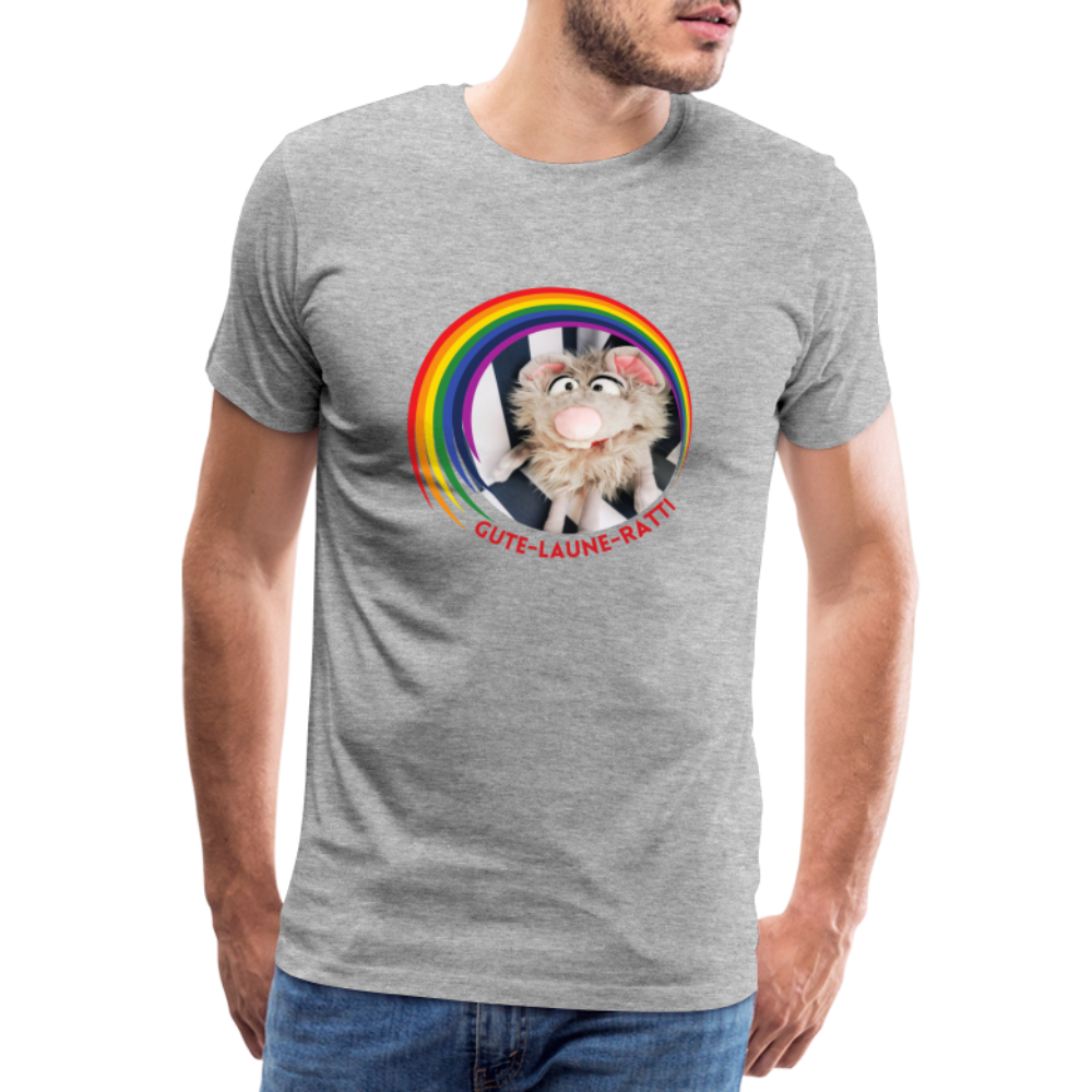 Männer Premium T-Shirt - Gute Laune Ratti - Grau meliert
