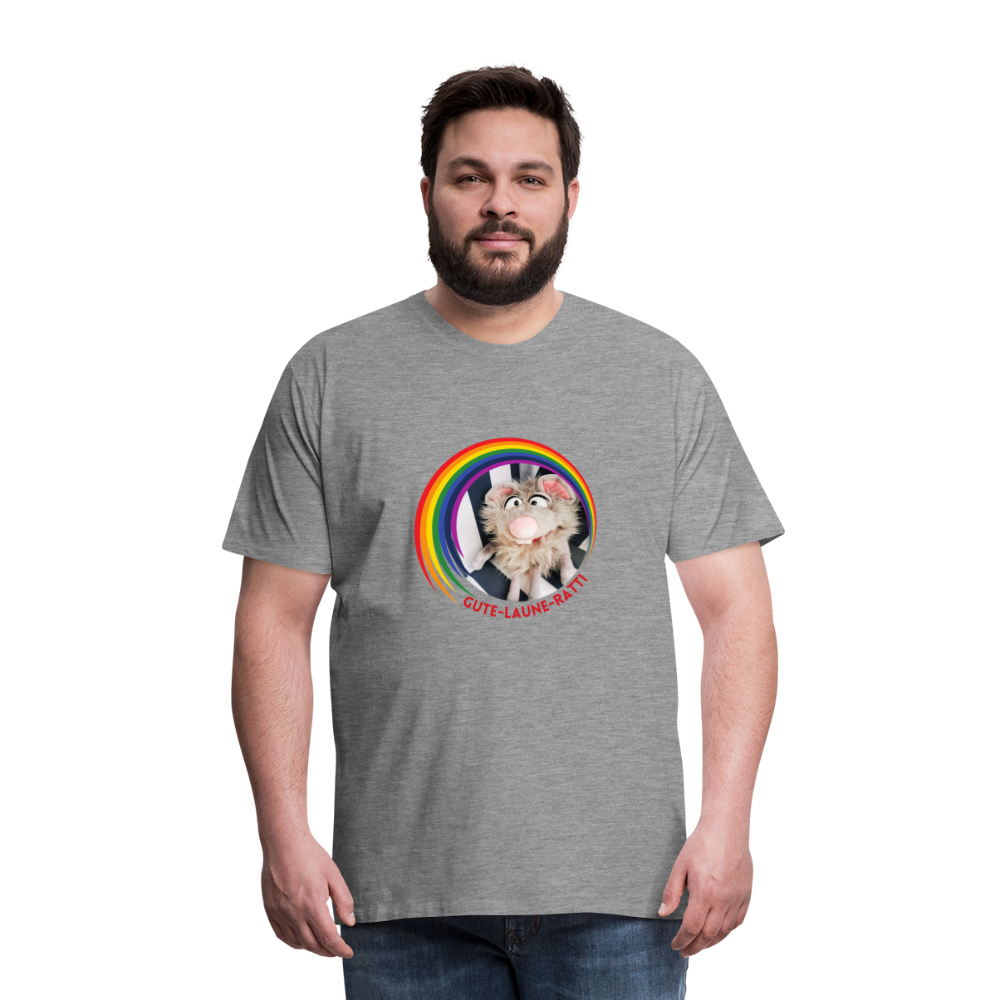 Männer Premium T-Shirt - Gute Laune Ratti - Grau meliert