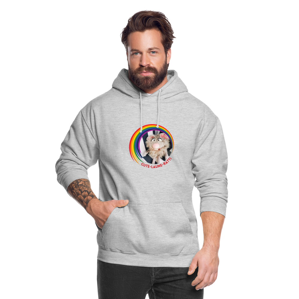 Unisex Hoodie - Gute Laune Ratti - Hellgrau meliert