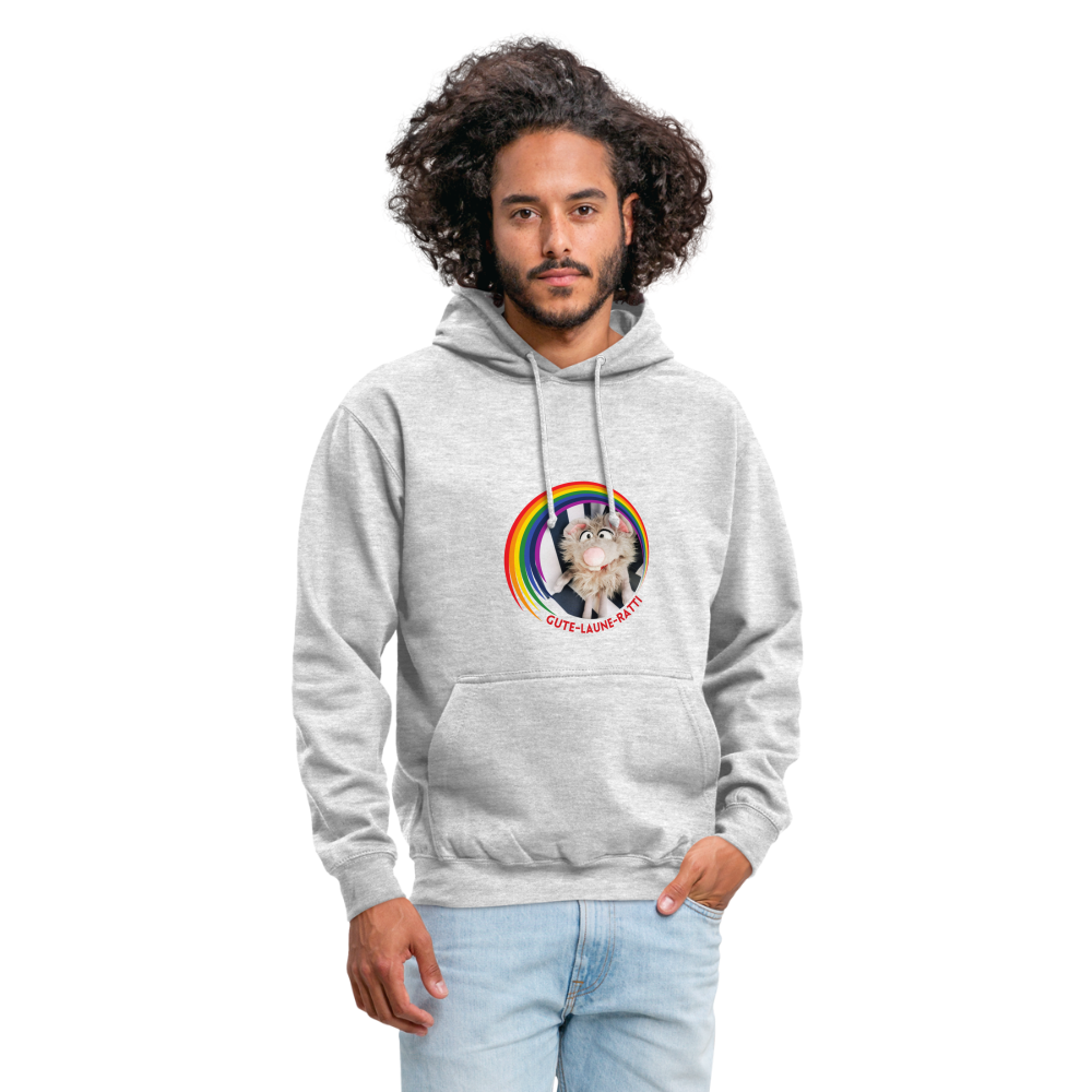 Unisex Hoodie - Gute Laune Ratti - Hellgrau meliert