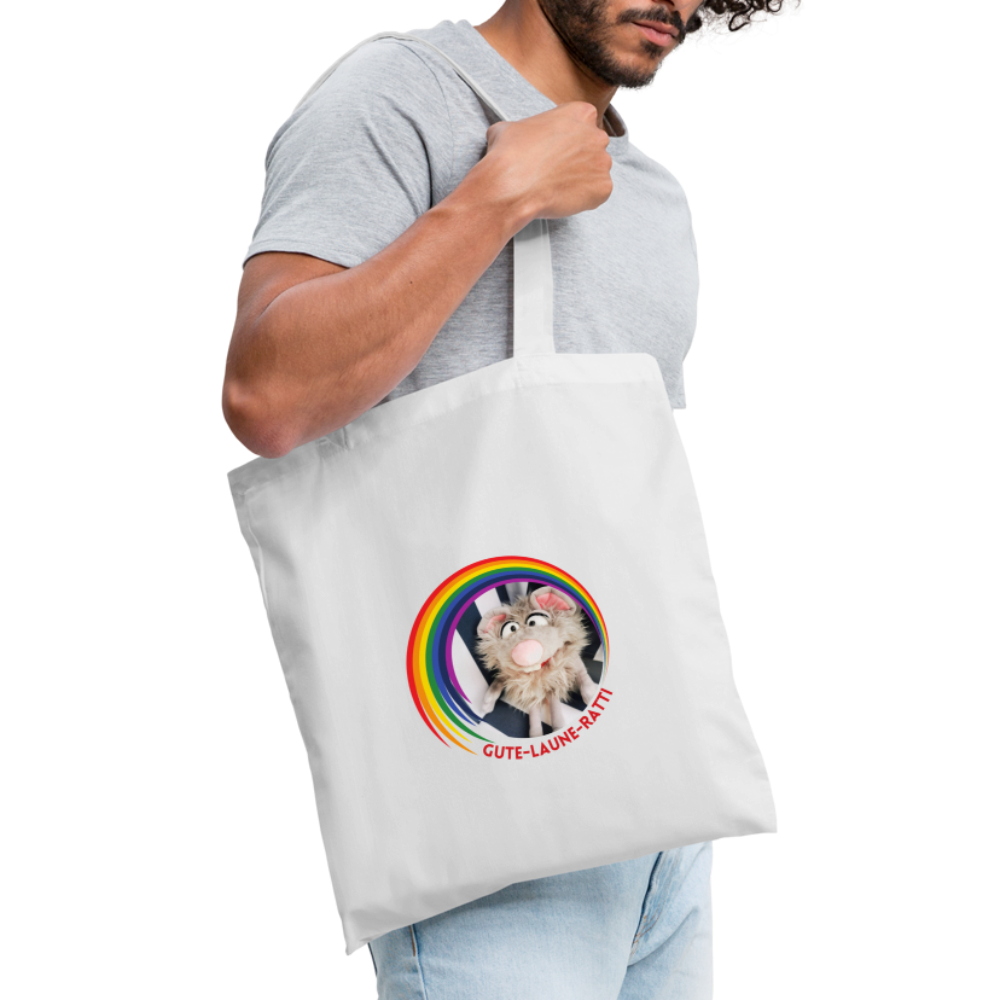 Stoffbeutel - Gute Laune Ratti - weiß