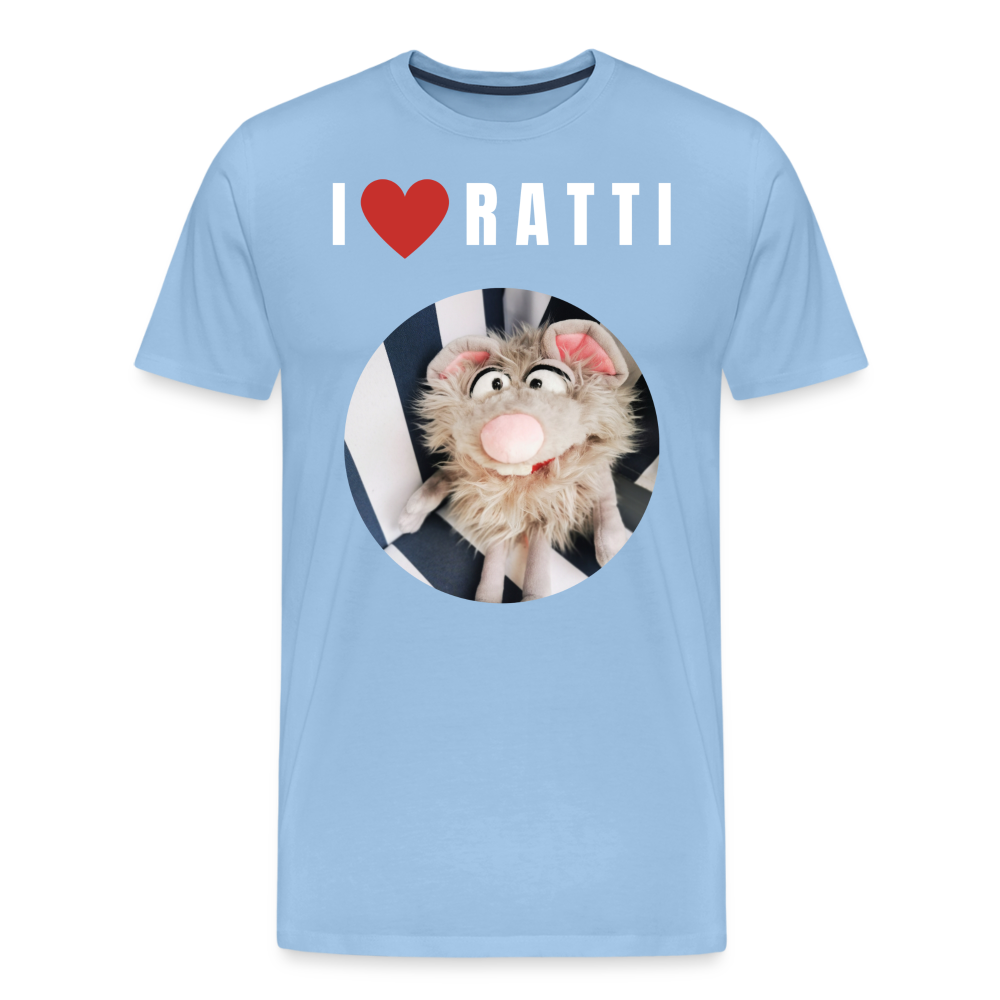 Männer Premium T-Shirt - I love Ratti - Sky