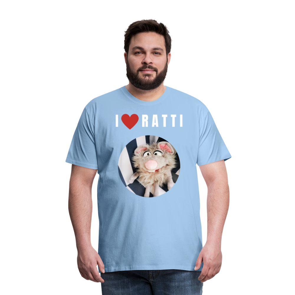 Männer Premium T-Shirt - I love Ratti - Sky