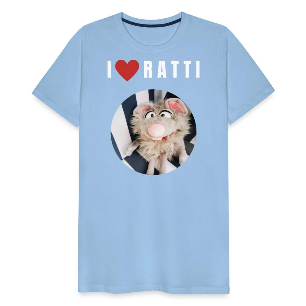 Männer Premium T-Shirt - I love Ratti - Sky