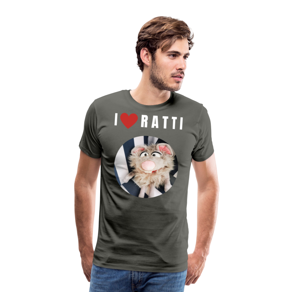 Männer Premium T-Shirt - I love Ratti - Asphalt