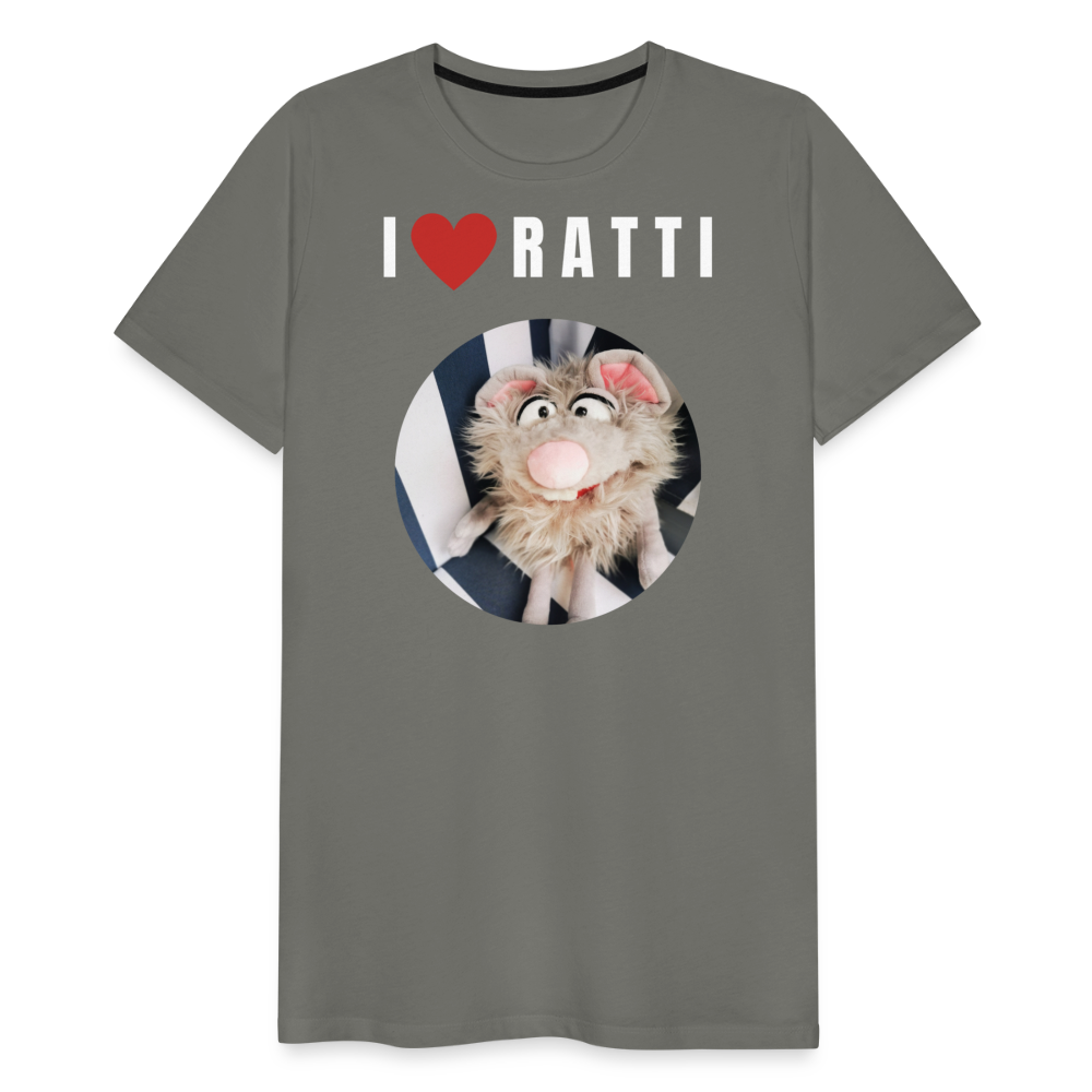 Männer Premium T-Shirt - I love Ratti - Asphalt