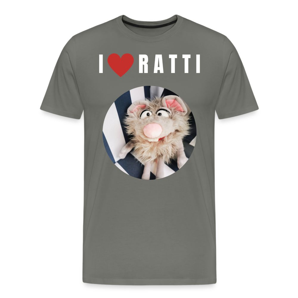 Männer Premium T-Shirt - I love Ratti - Asphalt