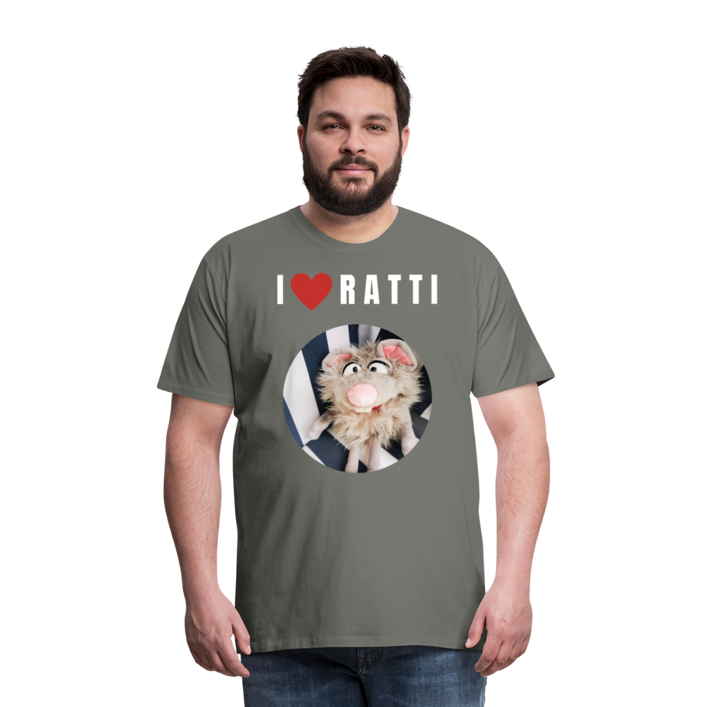Männer Premium T-Shirt - I love Ratti - Asphalt