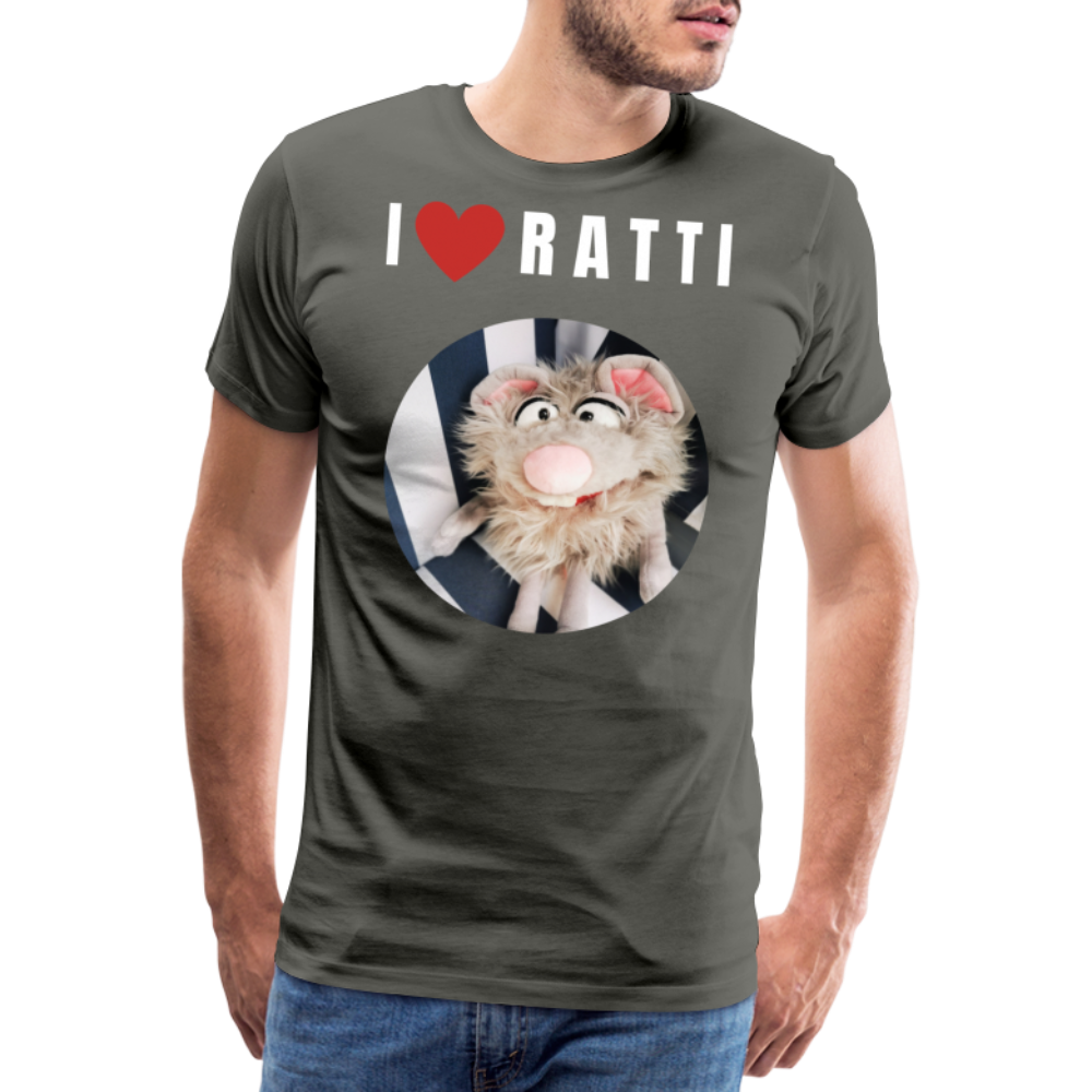 Männer Premium T-Shirt - I love Ratti - Asphalt