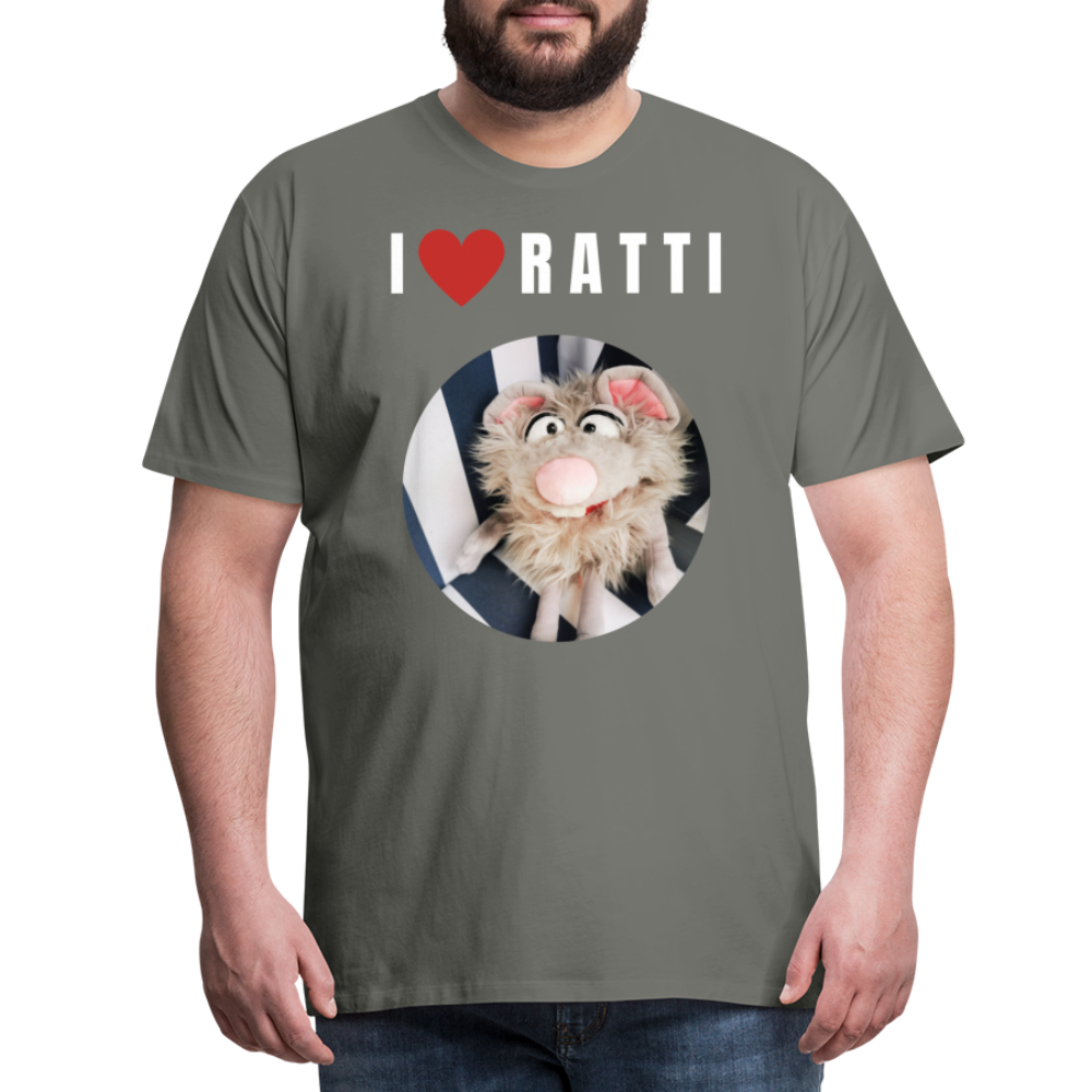 Männer Premium T-Shirt - I love Ratti - Asphalt