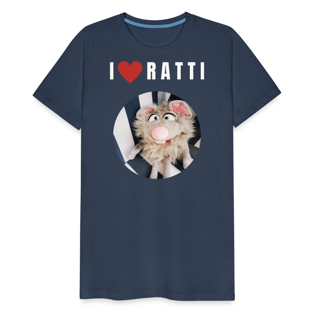 Männer Premium T-Shirt - I love Ratti - Navy
