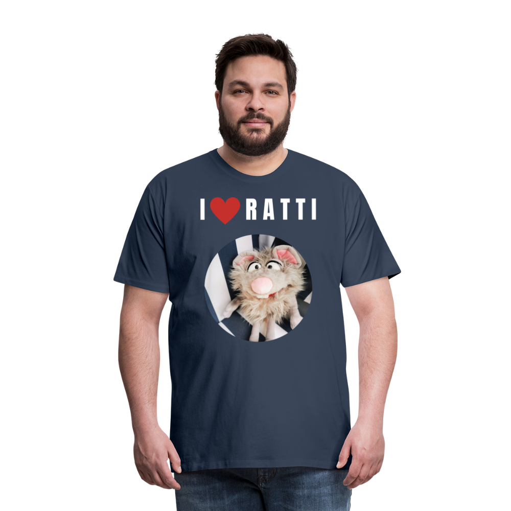Männer Premium T-Shirt - I love Ratti - Navy