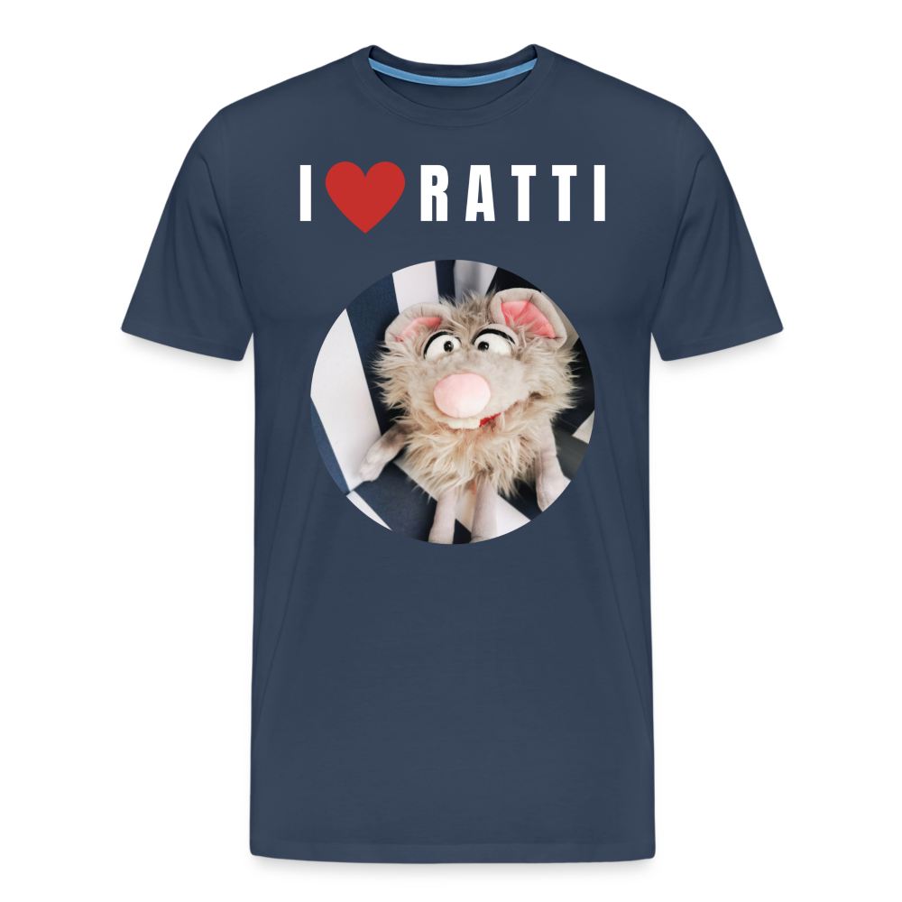 Männer Premium T-Shirt - I love Ratti - Navy