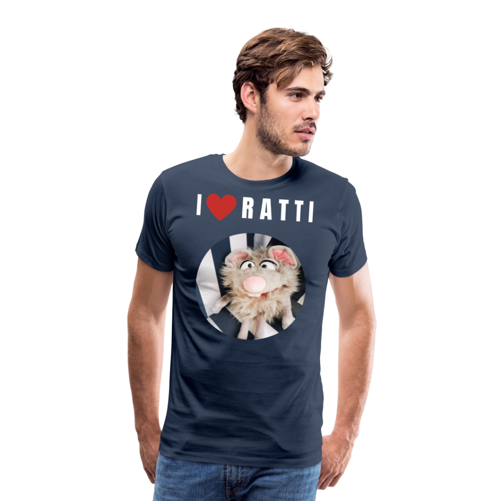 Männer Premium T-Shirt - I love Ratti - Navy