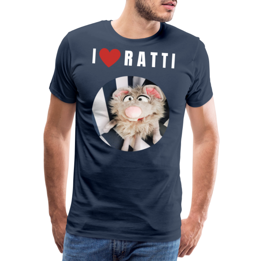 Männer Premium T-Shirt - I love Ratti - Navy