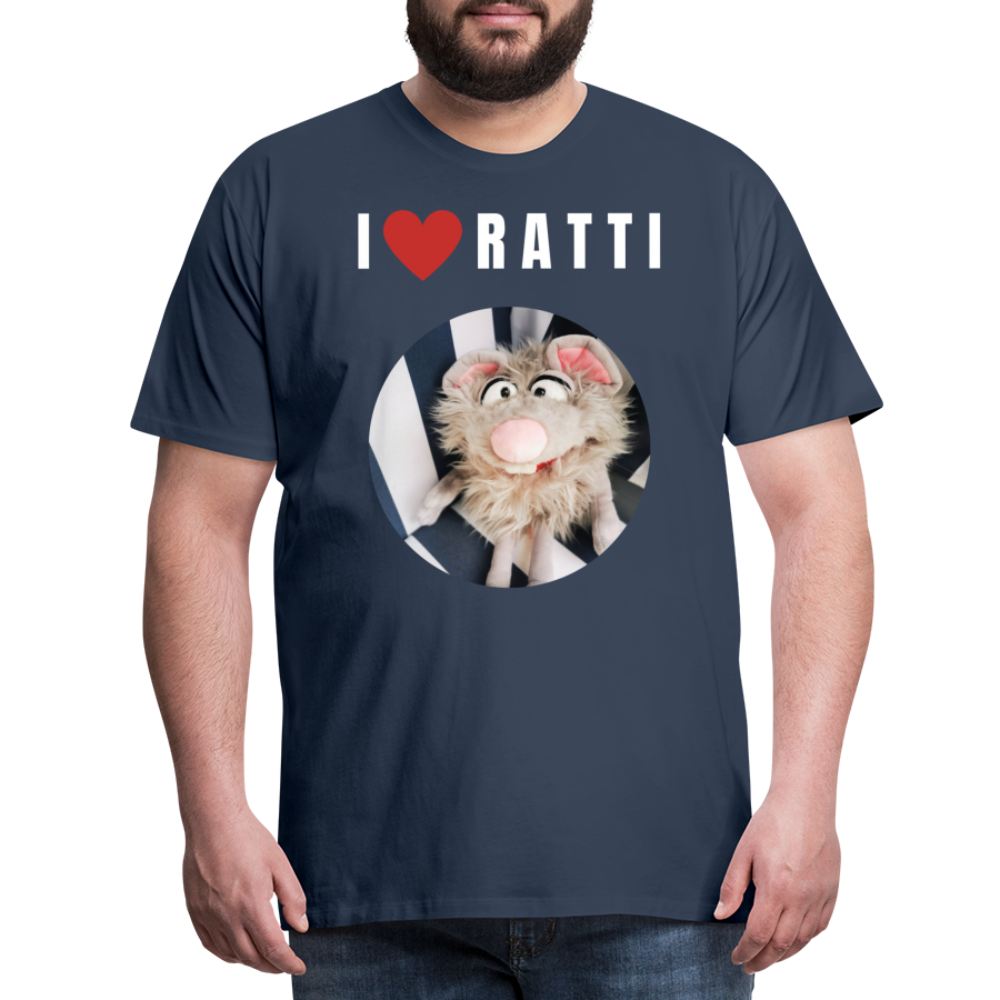 Männer Premium T-Shirt - I love Ratti - Navy