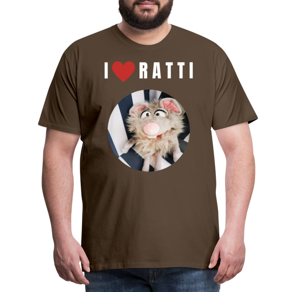 Männer Premium T-Shirt - I love Ratti - Edelbraun