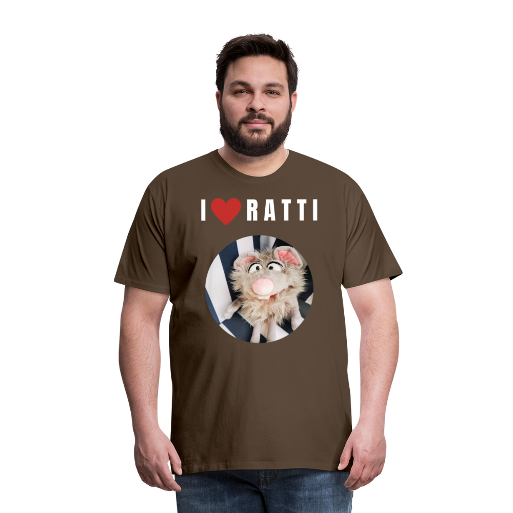 Männer Premium T-Shirt - I love Ratti - Edelbraun