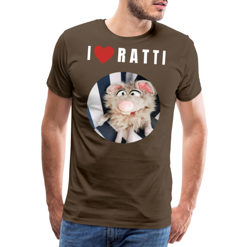 Männer Premium T-Shirt - I love Ratti - Edelbraun