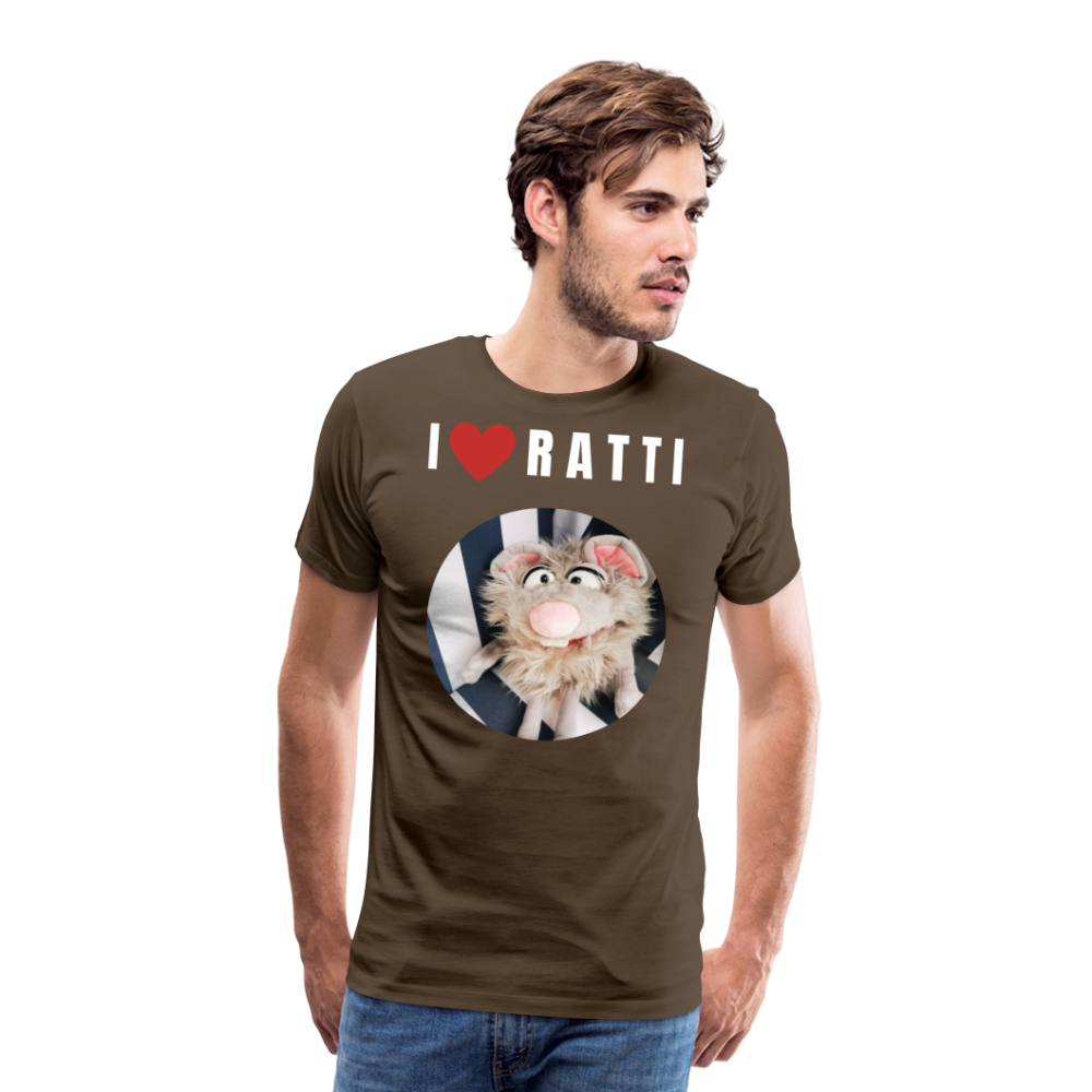 Männer Premium T-Shirt - I love Ratti - Edelbraun