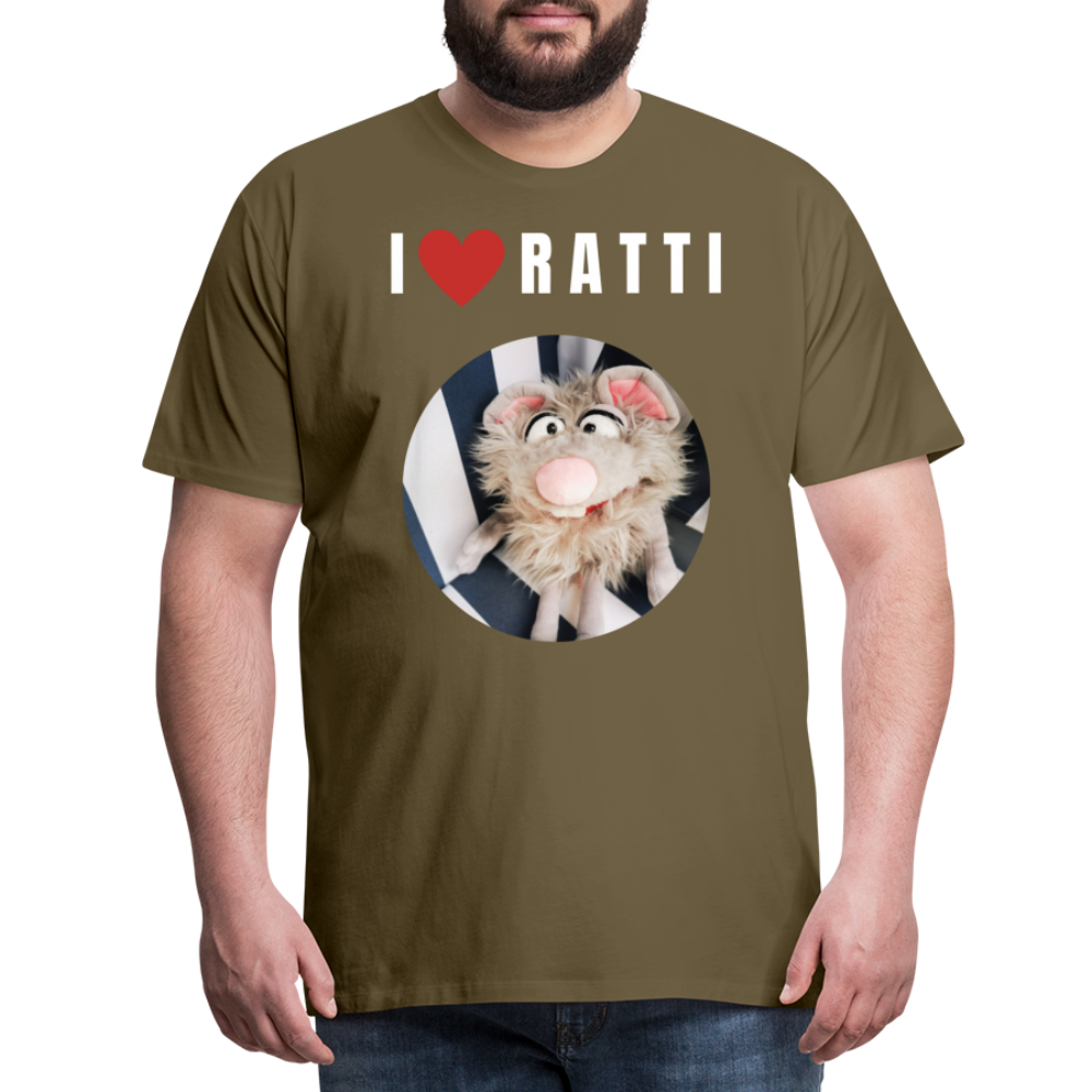 Männer Premium T-Shirt - I love Ratti - Khaki