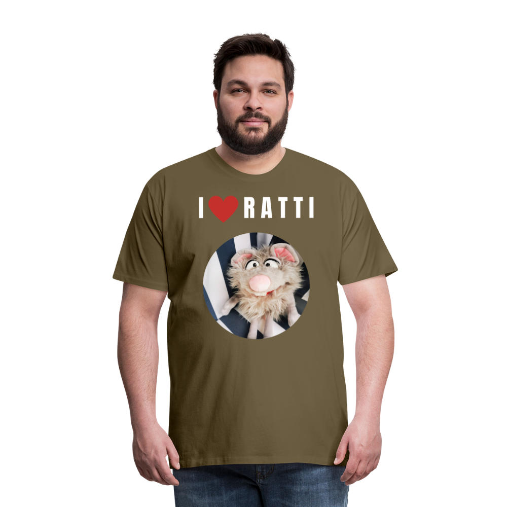 Männer Premium T-Shirt - I love Ratti - Khaki
