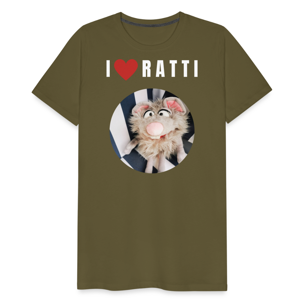 Männer Premium T-Shirt - I love Ratti - Khaki